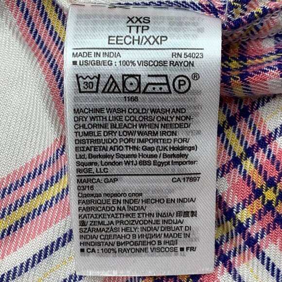 🎉GAP Pink Plaid Long Sleeve Button Down Top - Picture 4 of 6